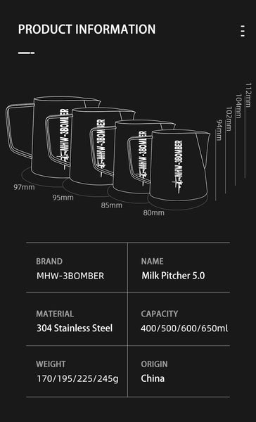 MHW-3BOMBER - Milk Pitcher 5.0 600ml Green