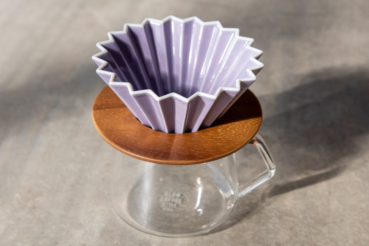 Origami Dripper Small Purple (with resin holder) thecoffeeguy