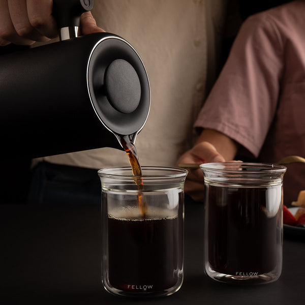 Fellow Clara French Press 24oz - Matte Black, Walnut Handle