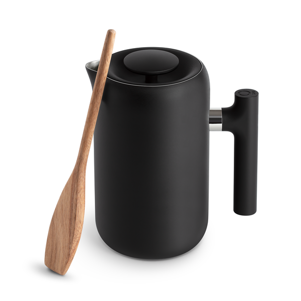 Fellow Clara French Press 24oz - Matte Black, Walnut Handle
