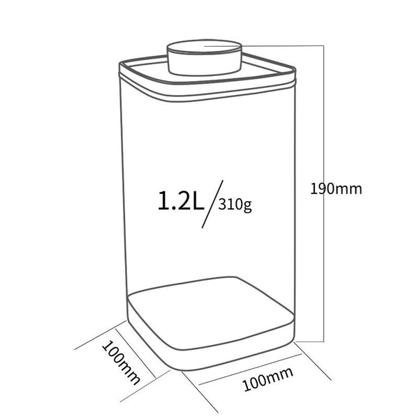 ANKOMN | Everlock Turn-N-Lock | Airtight Container (1.2L) - UV Proof Semiblack