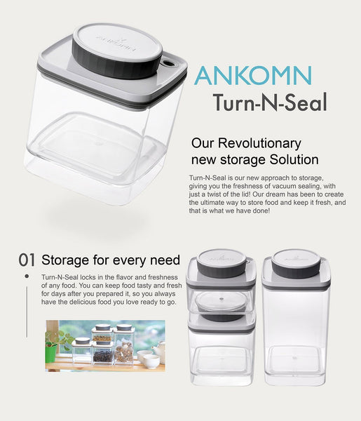 ANKOMN | Turn-N-Seal | Vacuum Container (0.6L) - UV Proof Semiblack