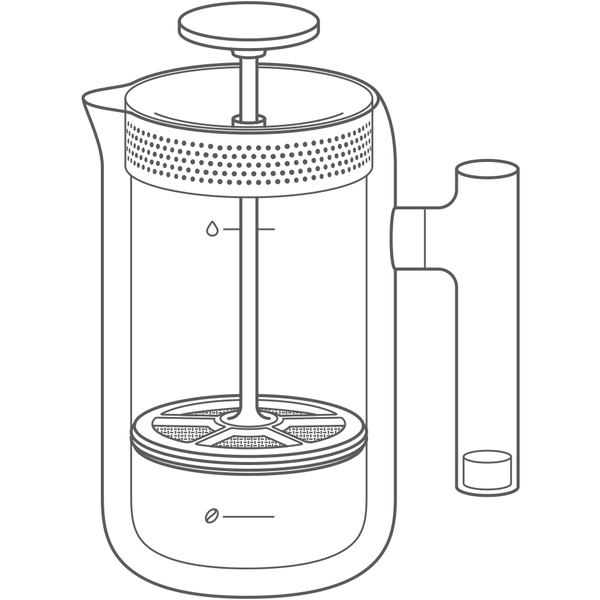 Fellow Clara French Press 24oz - Matte Black, Walnut Handle