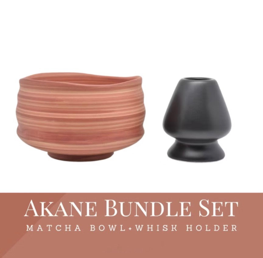 Akane Matcha Set of 4 (Bowl, Whisk, Whisk Holder, Bamboo Scoop)