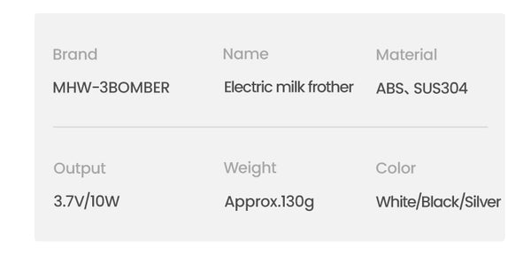 MHW-3BOMBER - Electric Milk Frother (2026 Model)