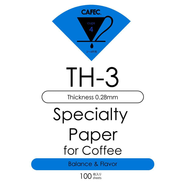 Cafec TH-3 Medium Roast Filter Paper 4cup White (100pc)
