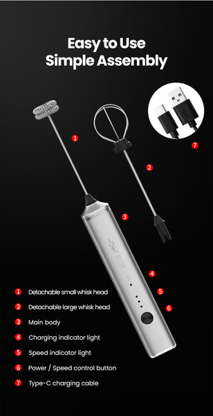 MHW-3BOMBER - Electric Milk Frother (2026 Model)