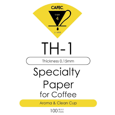Cafec TH-1 Light Roast Filter Paper 4cup White (100pc)