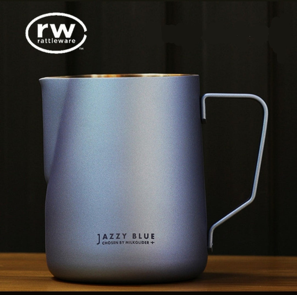 Blue Stainless Steel Milk Frothing Jug - 350ml